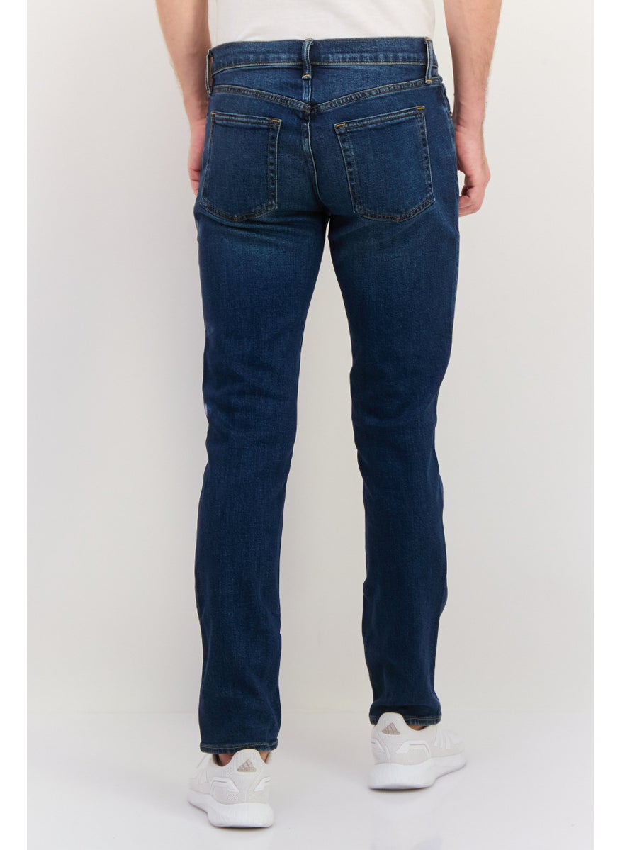 Men Slim Fit Washed Stretchable Jeans, Blue