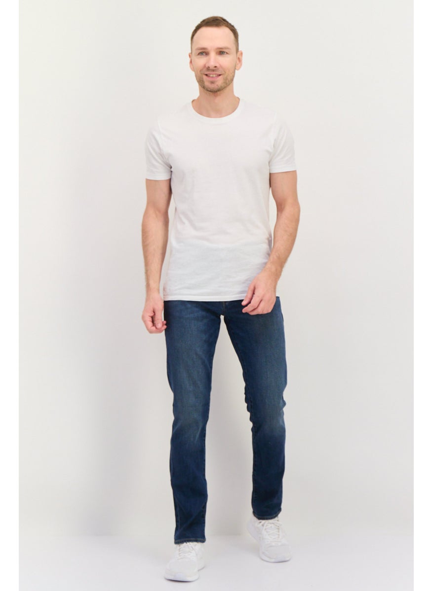 Men Slim Fit Washed Stretchable Jeans, Blue