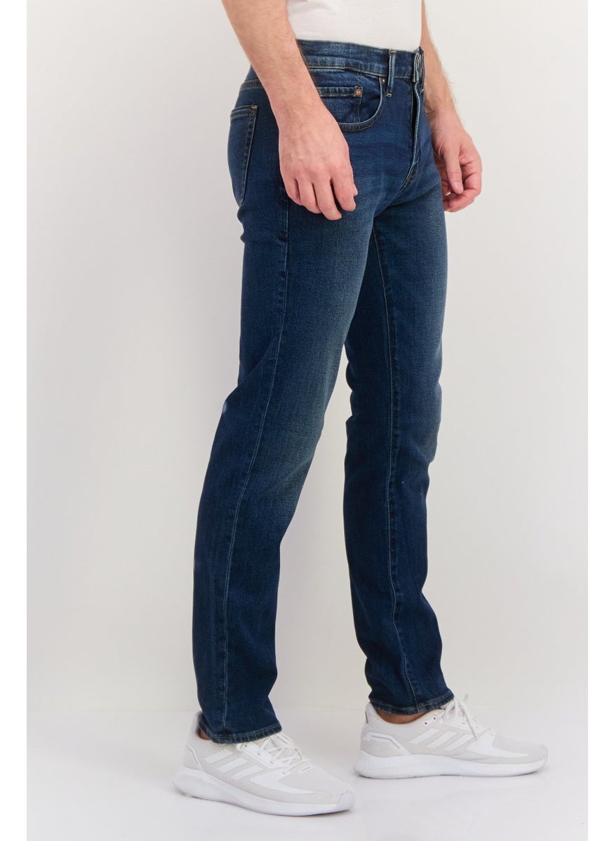 Men Slim Fit Washed Stretchable Jeans, Blue