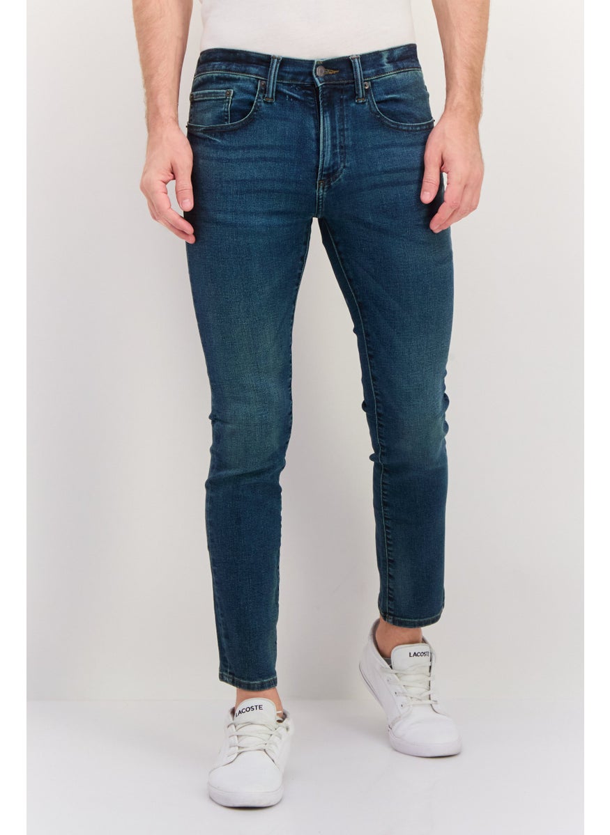 Men Skinny Fit Washed Denim Jean, Blue