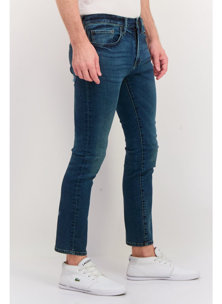 Men Skinny Fit Washed Denim Jean, Blue