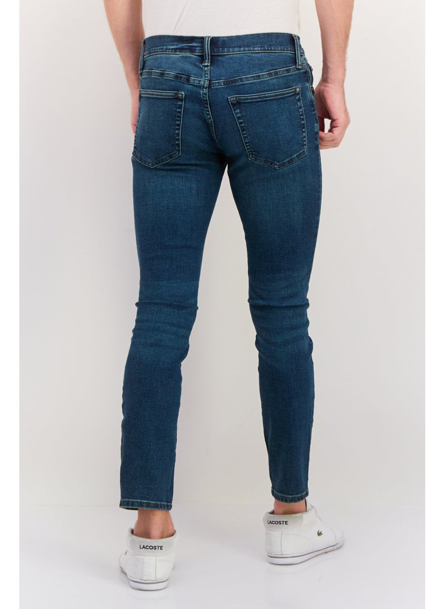 Men Skinny Fit Washed Denim Jean, Blue