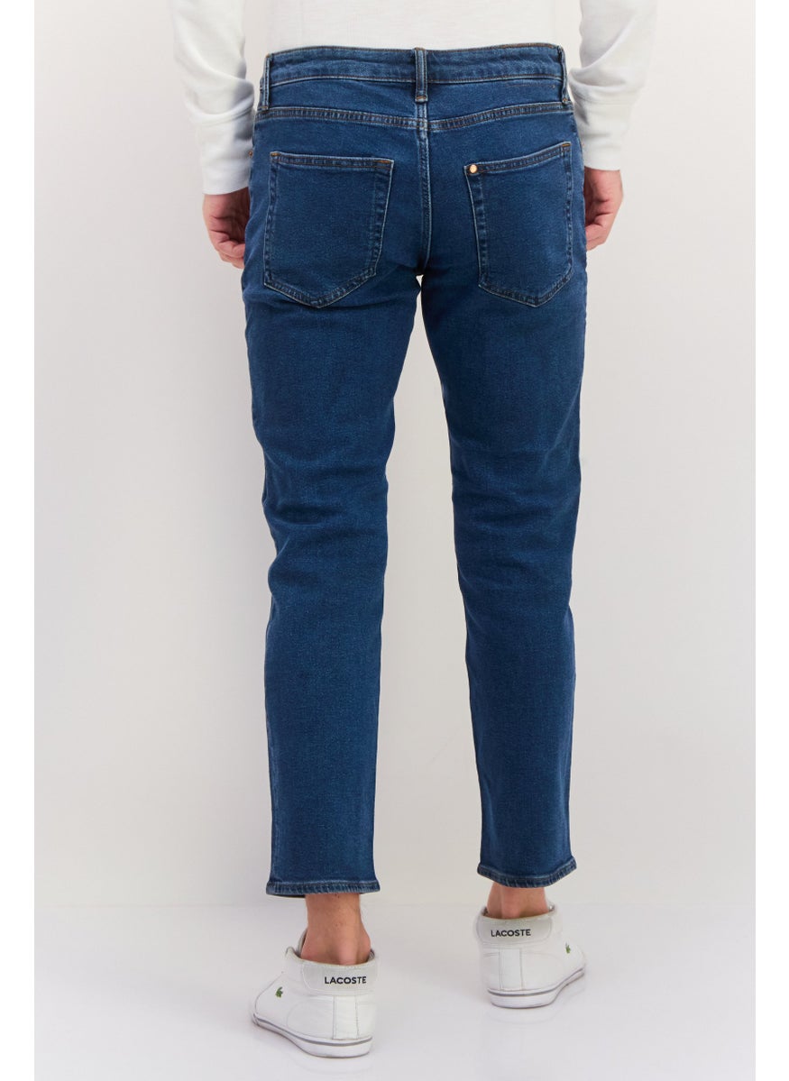 Men Regular Fit Solid Stretchable Jeans, Blue