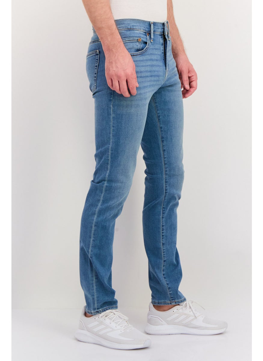 Men Slim Fit Wash Stretchable Denim, Blue