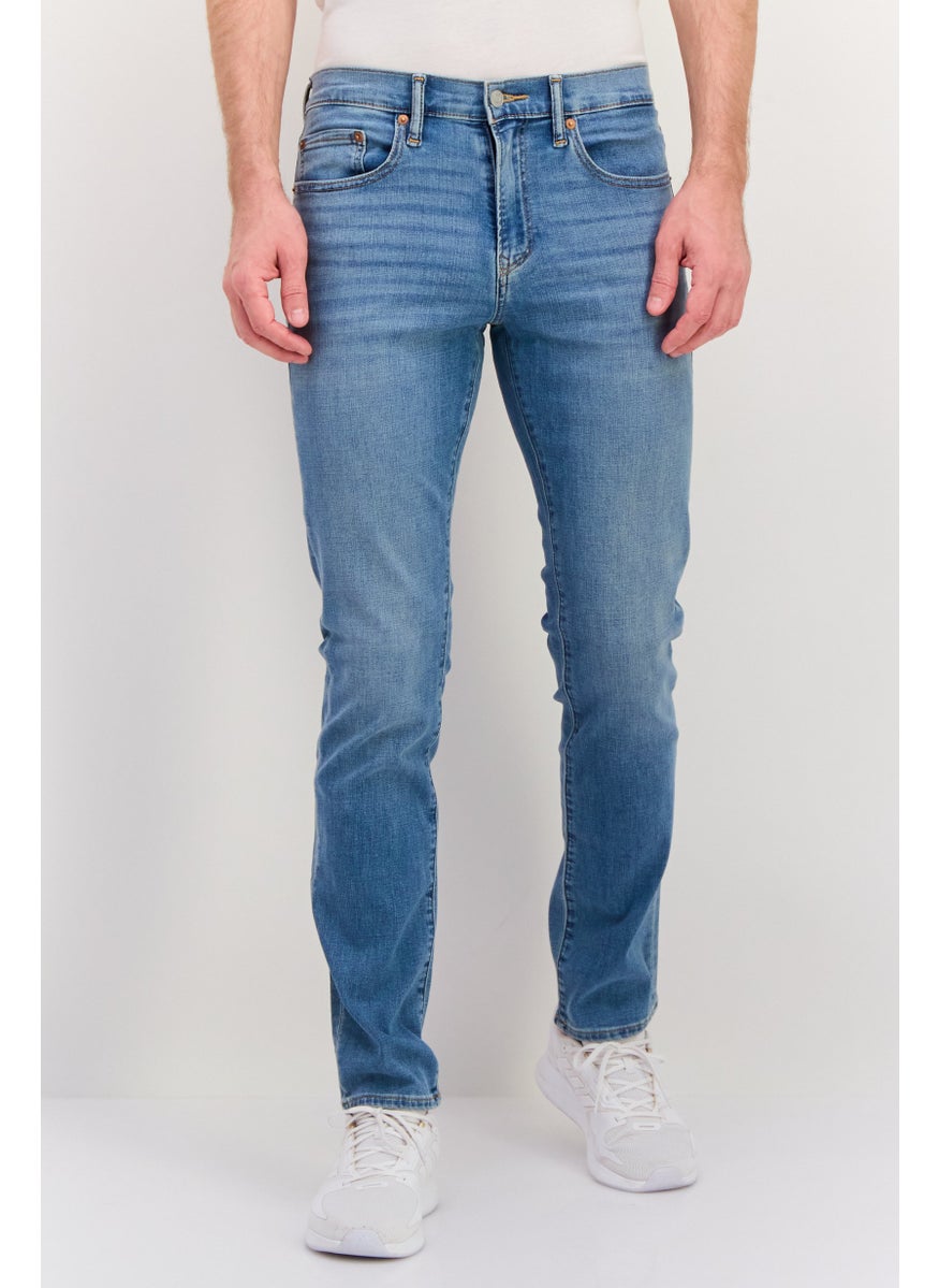 Men Slim Fit Wash Stretchable Denim, Blue
