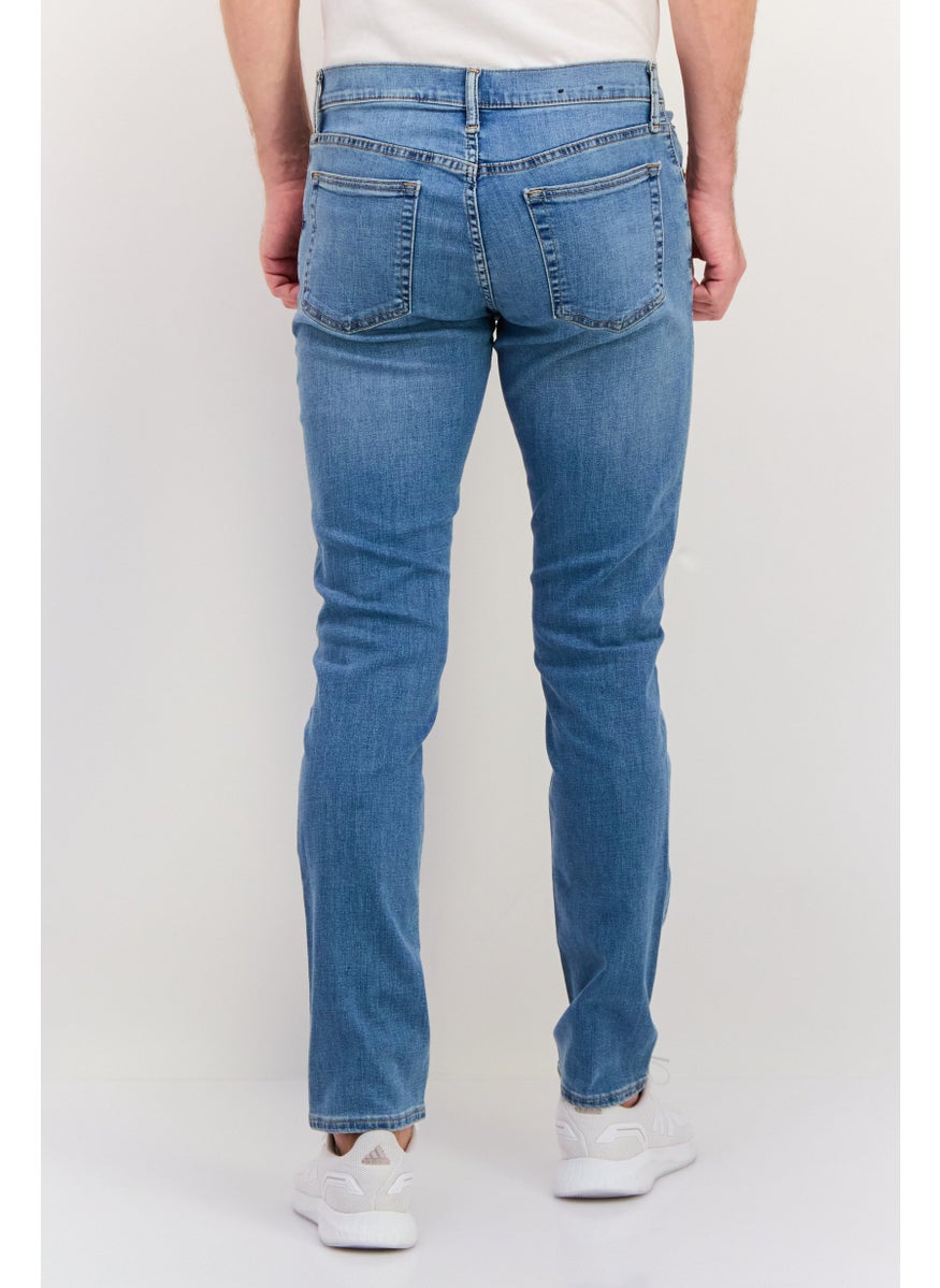 Men Slim Fit Wash Stretchable Denim, Blue
