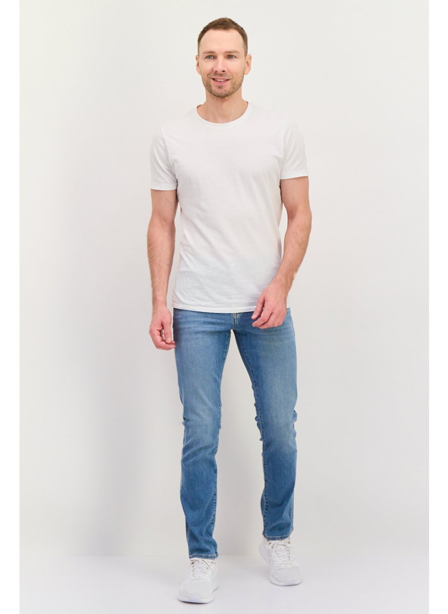 Men Slim Fit Wash Stretchable Denim, Blue