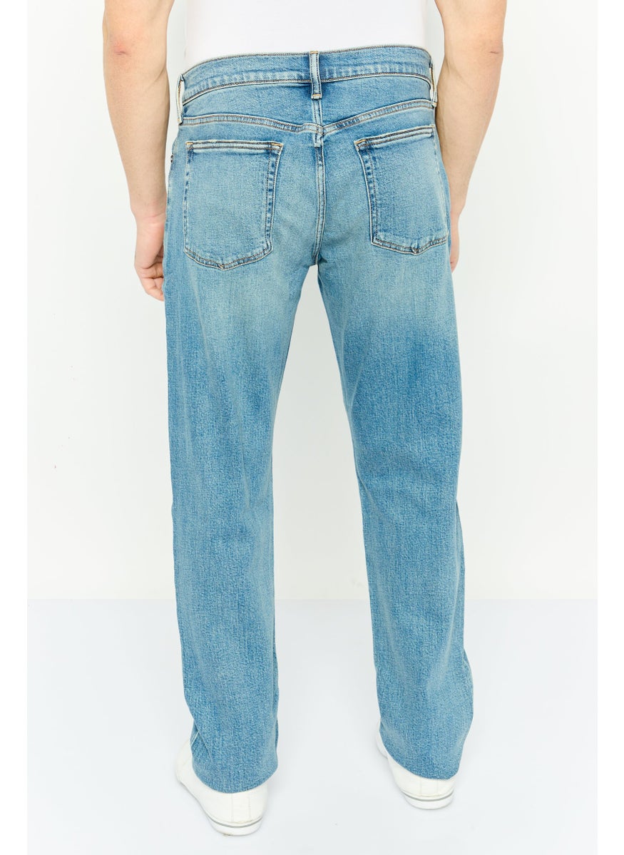 Men Slim Fit Wash Stretchable Jeans, Blue