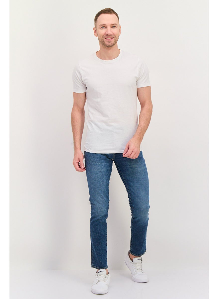 Men Straight Fit Wash Stretchable Denim, Blue