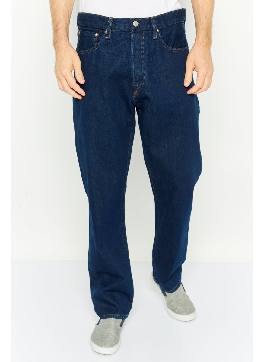 Men Regular Fit Solid Non Stretchable Denim Jeans, Navy