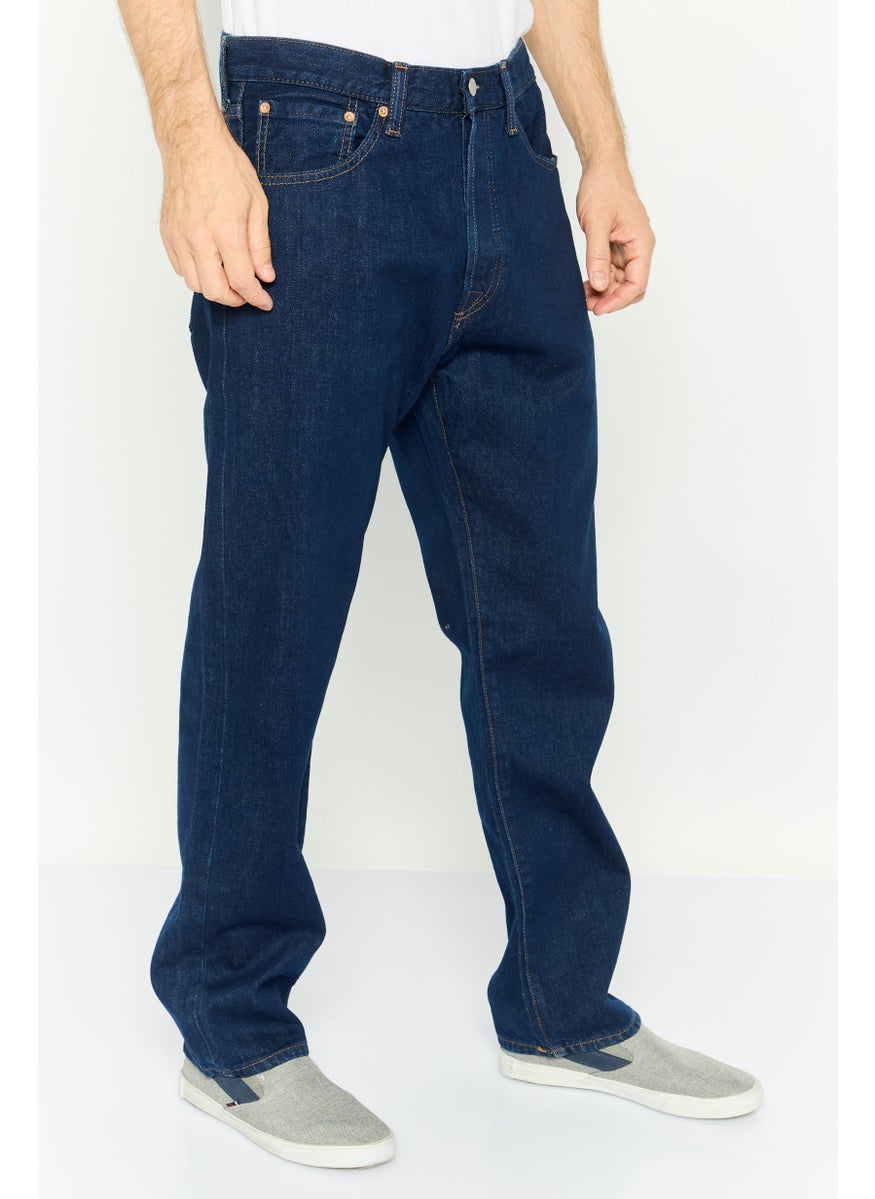 Men Regular Fit Solid Non Stretchable Denim Jeans, Navy