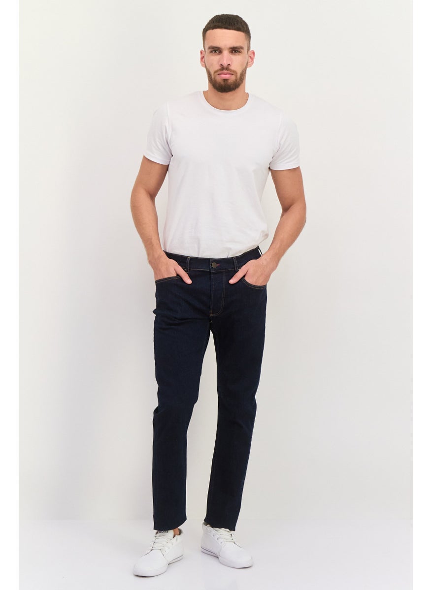 Men Slim Fit Washed Stretchable Tapered Jeans, Grey