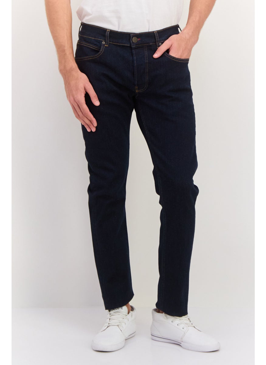Men Slim Fit Washed Stretchable Tapered Jeans, Grey