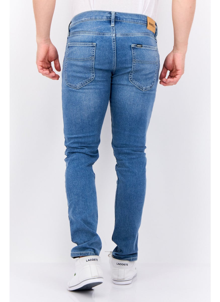 Men Slim Fit Washed Stretchable Jeans, Blue