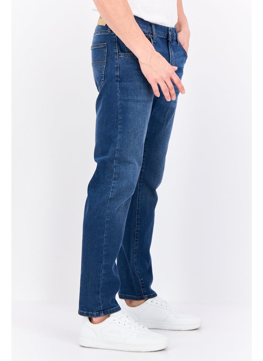 Men Regular Fit Wash Stretchable Denim, Blue