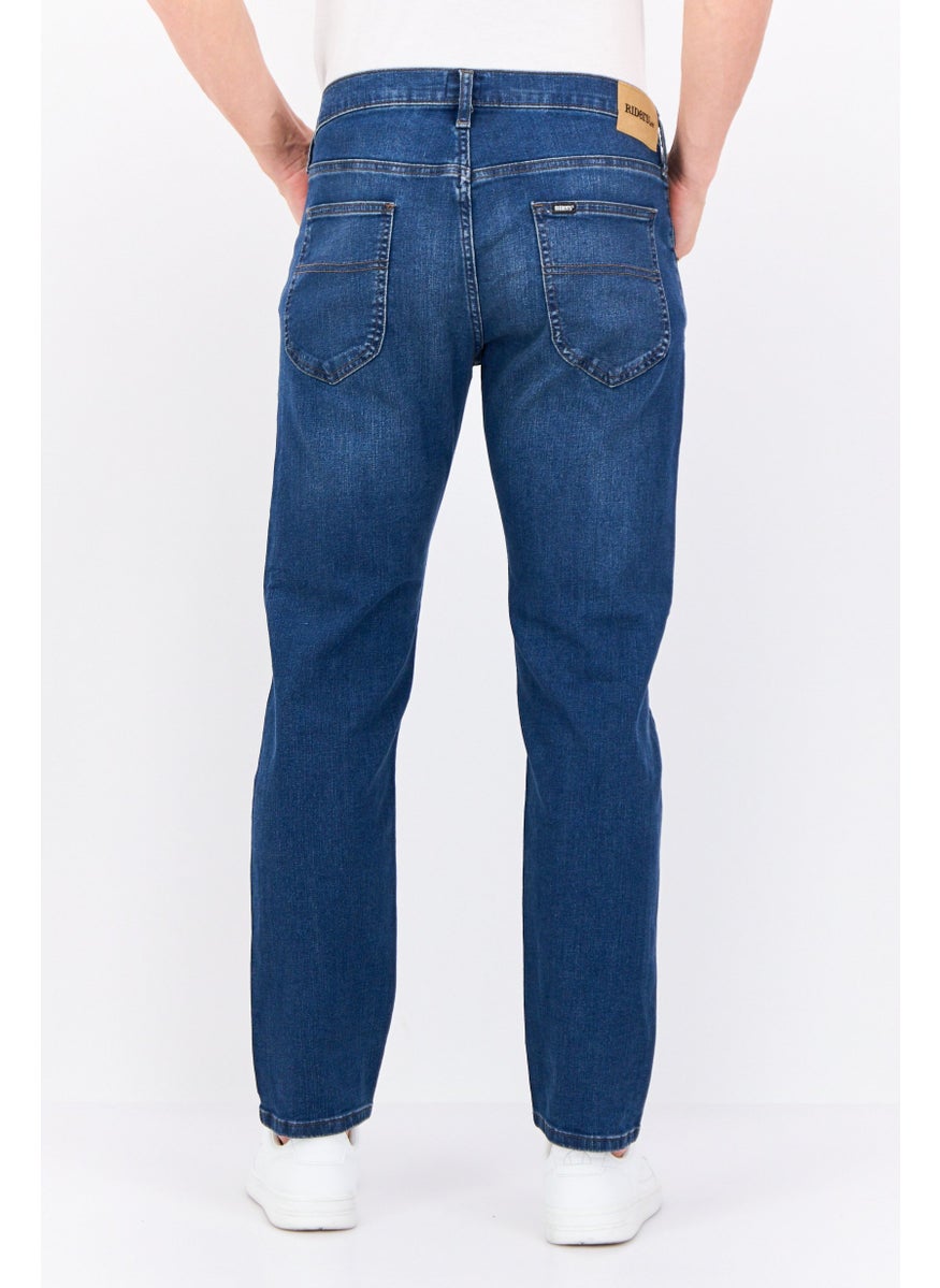 Men Regular Fit Wash Stretchable Denim, Blue