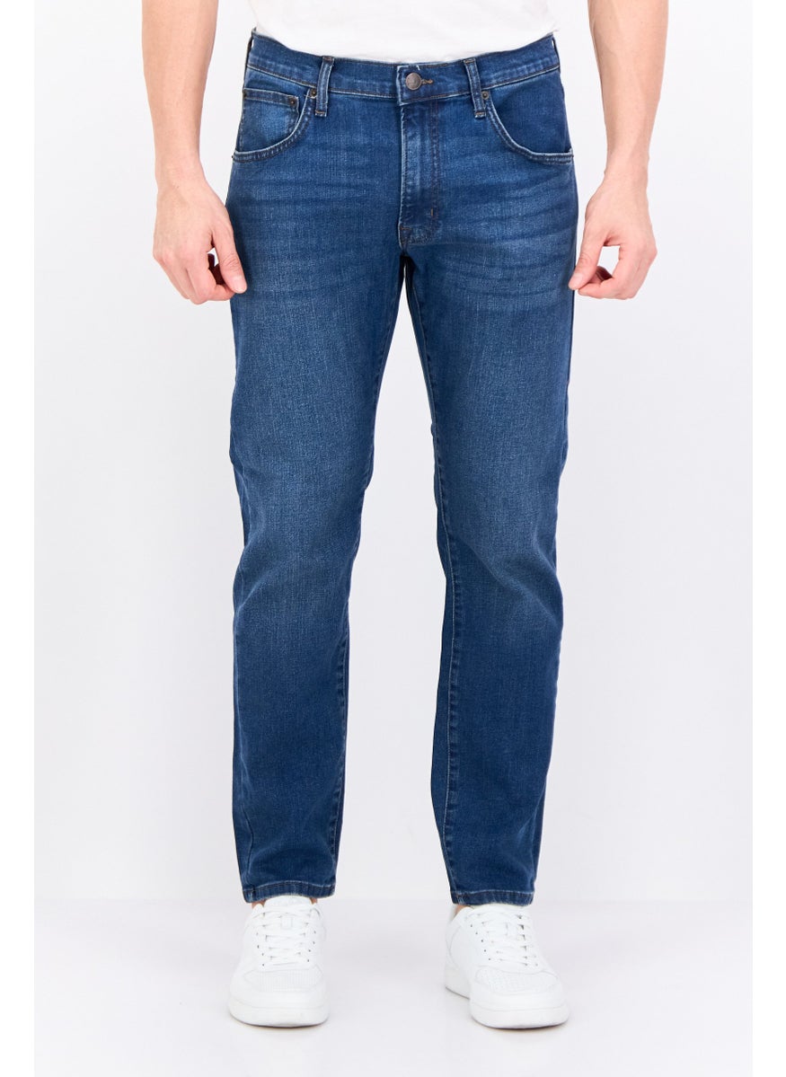Men Regular Fit Wash Stretchable Denim, Blue