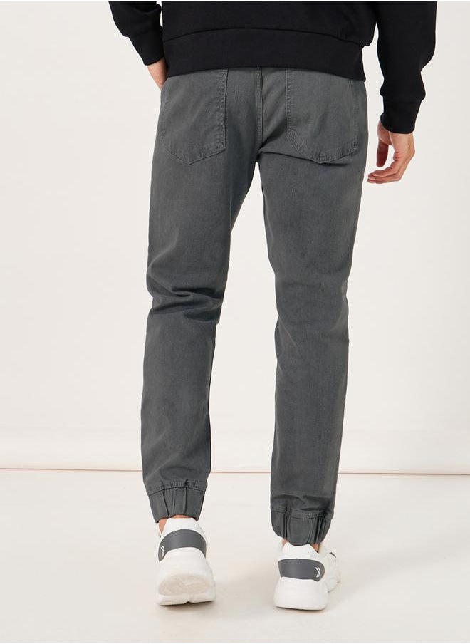 Mid Wash Slim Fit Jogger Jeans