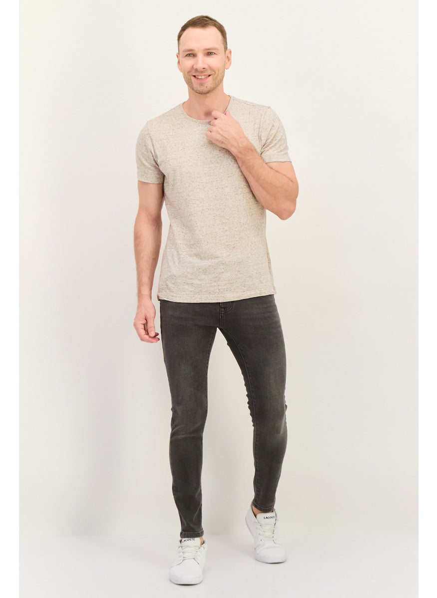 Men Skinny Fit Washed Stretchable Jeans, Washed Grey