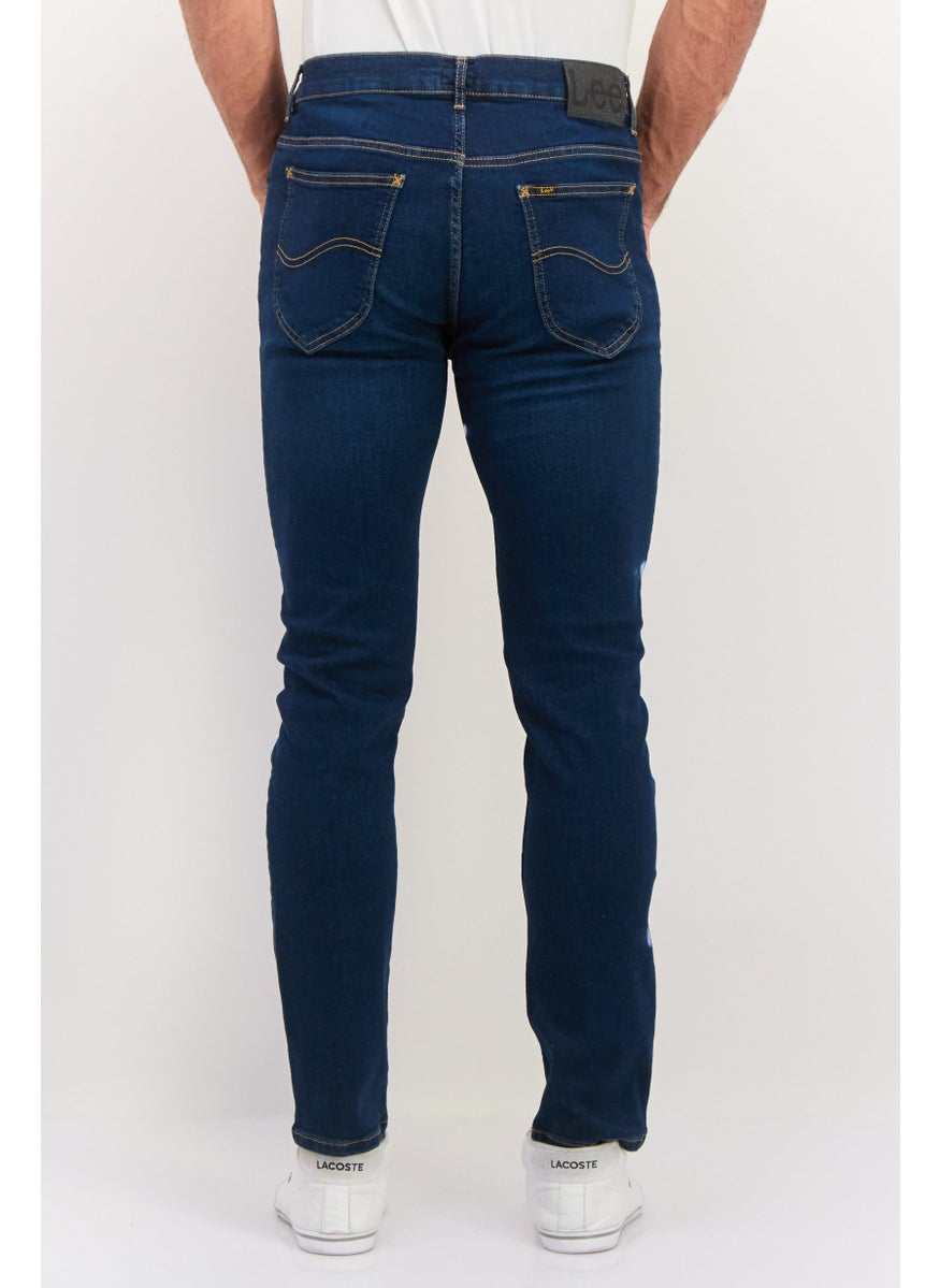 Men Slim Fit Washed Stretchable Jeans, Blue