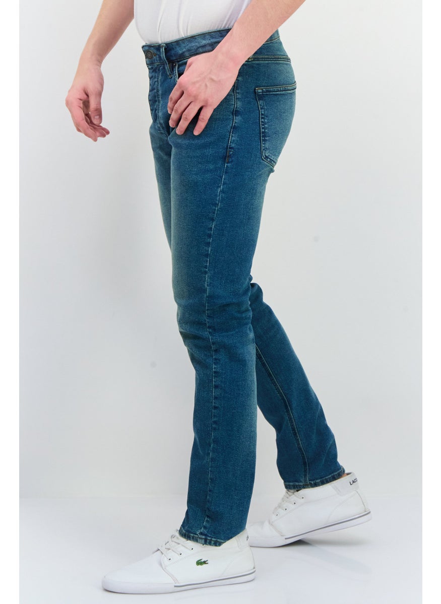 Men Slim Fit Washed Denim Jean, Blue