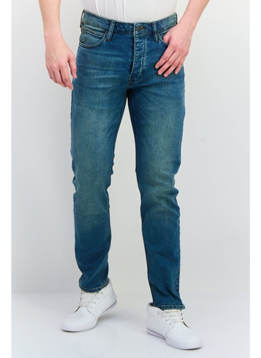 Men Slim Fit Washed Denim Jean, Blue