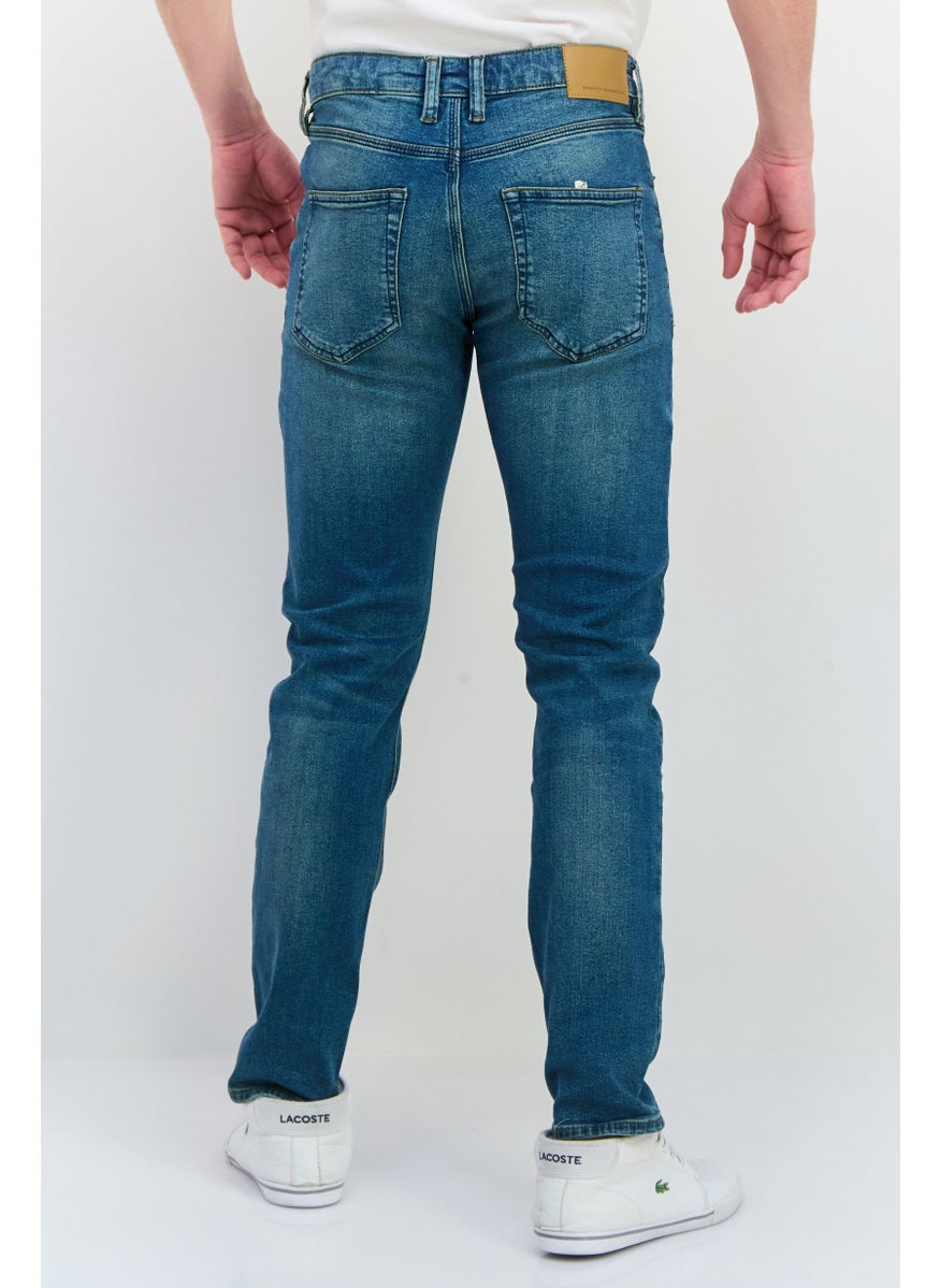 Men Slim Fit Washed Denim Jean, Blue