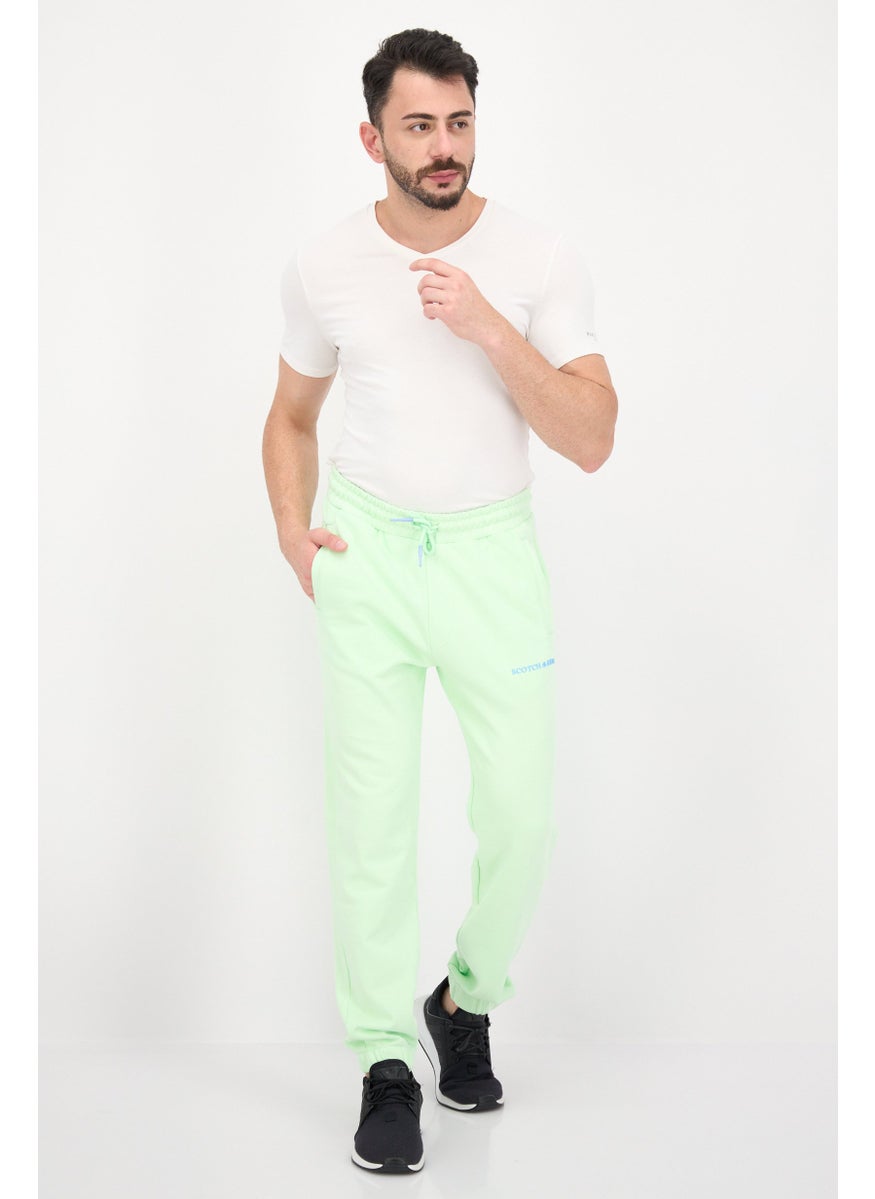 Men Regular Fit Solid Jogger Pants, Lime Green