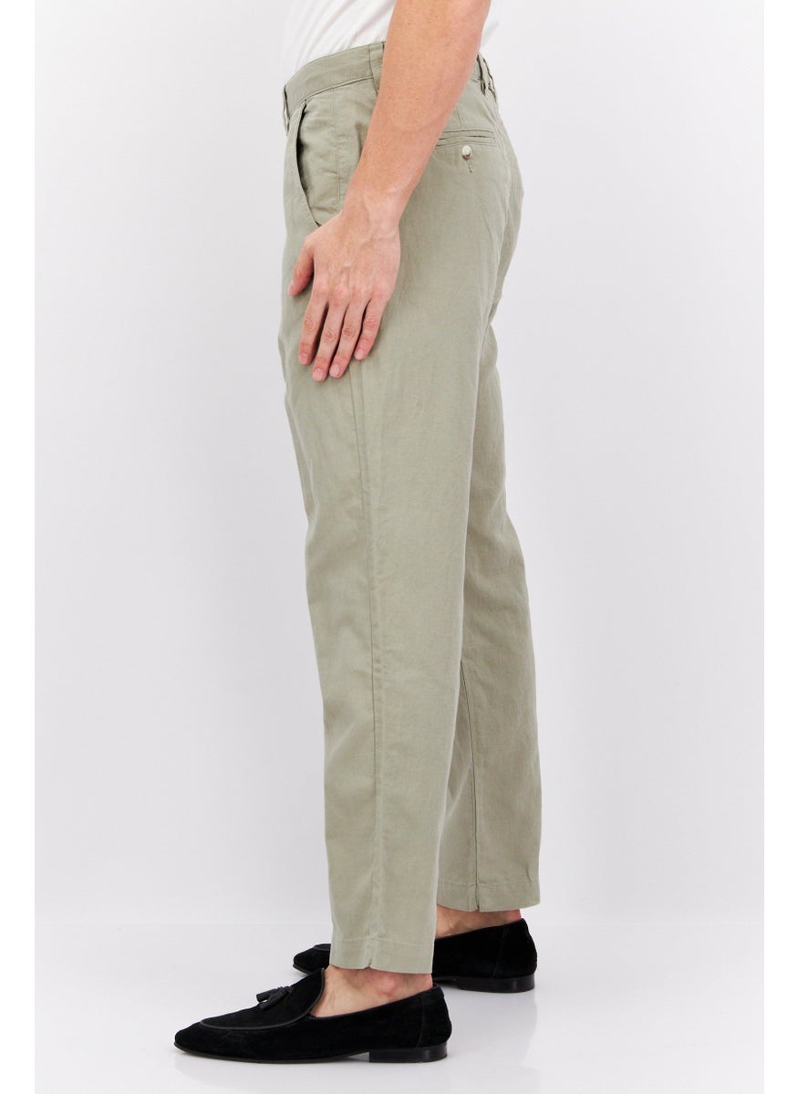 Men Straight Leg Solid Jogger Pants, Light Olive