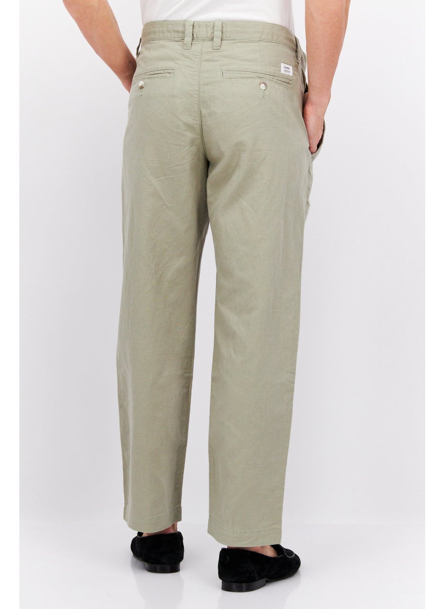 Men Straight Leg Solid Jogger Pants, Light Olive