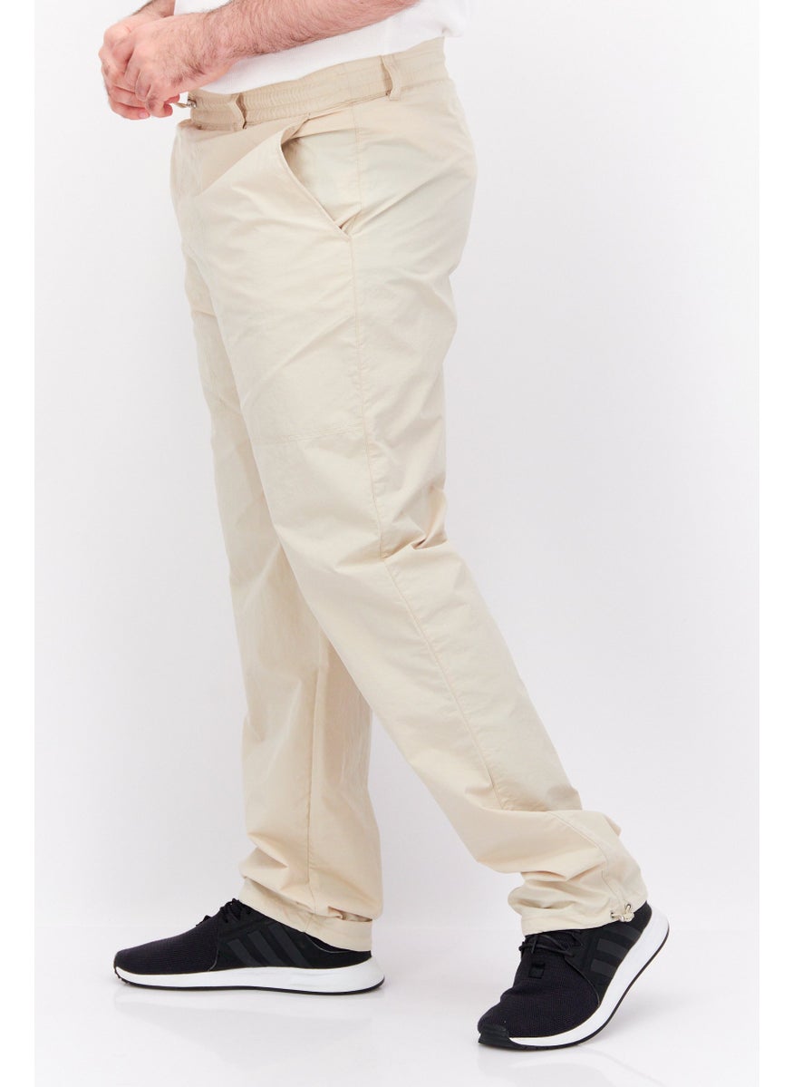 Men Straight Leg Solid Jogger Pants, Tan