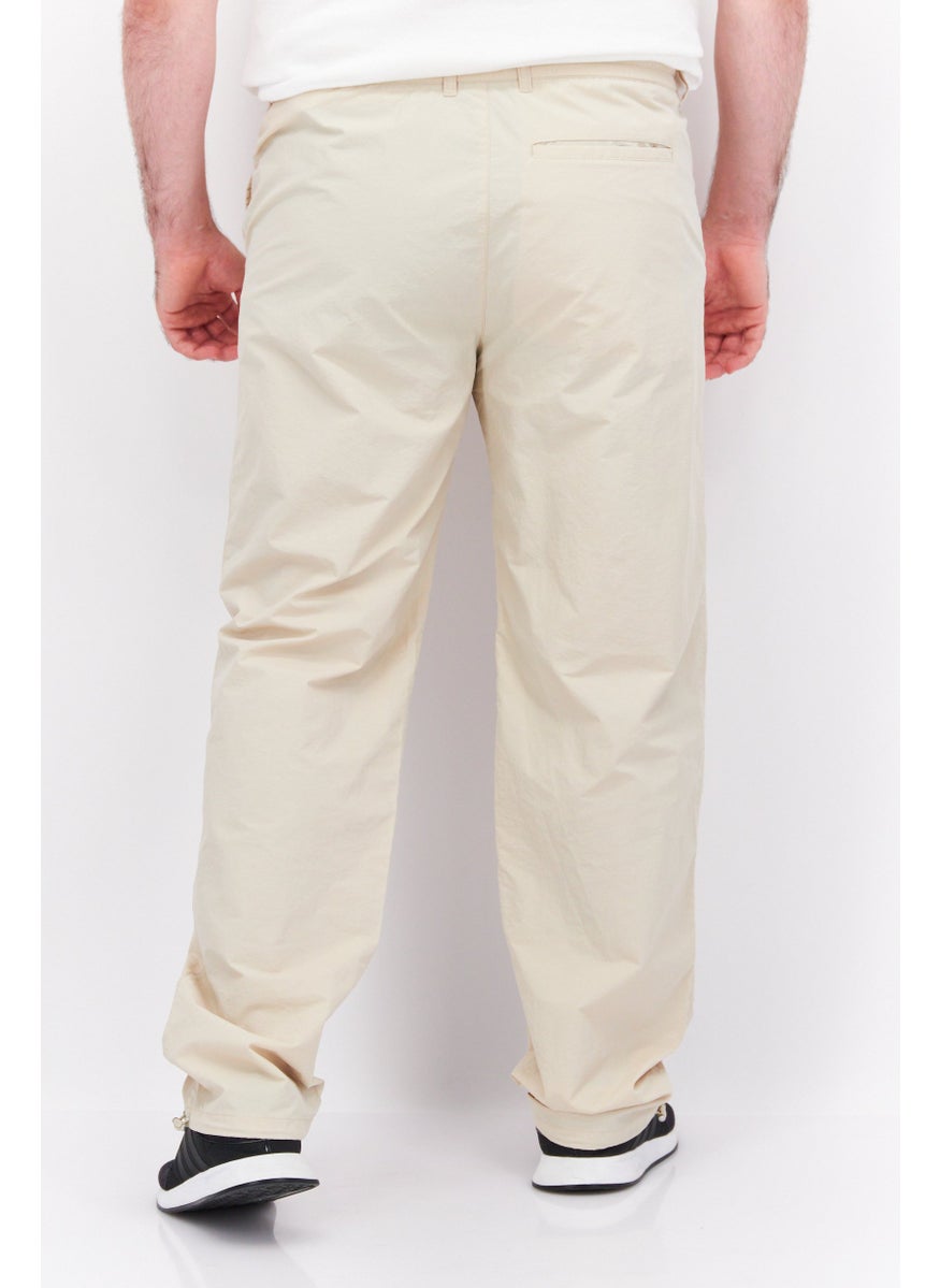 Men Straight Leg Solid Jogger Pants, Tan