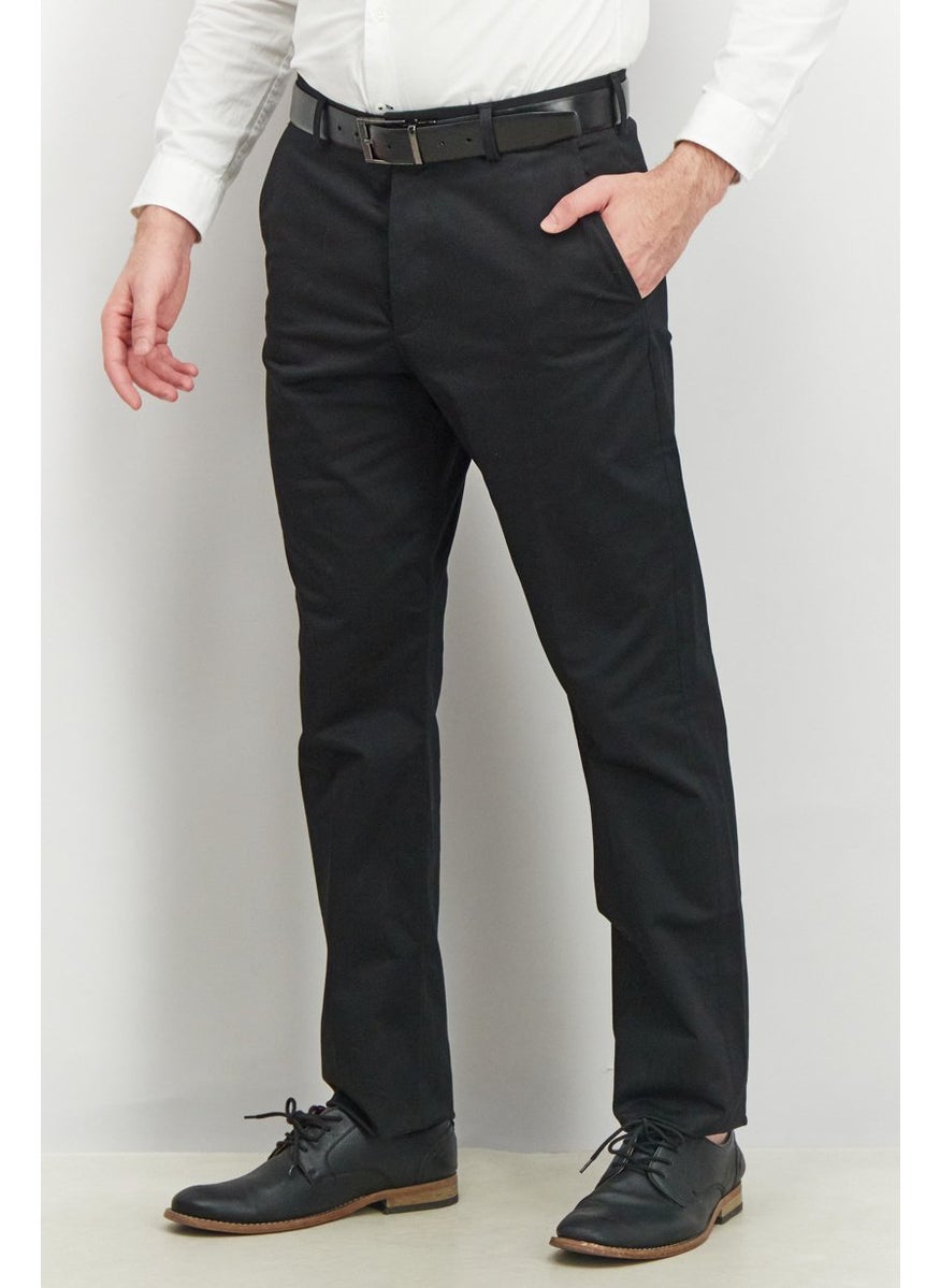 Men Regular Fit Five Pocket Chino Pants, Black