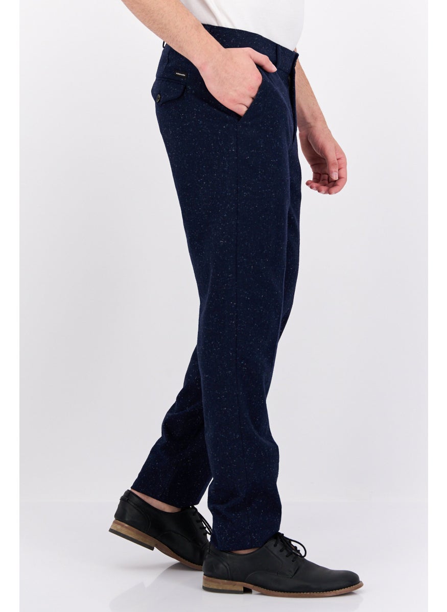 Men Super Slim Fit Textured Mott Chino Pants, Navy Combo