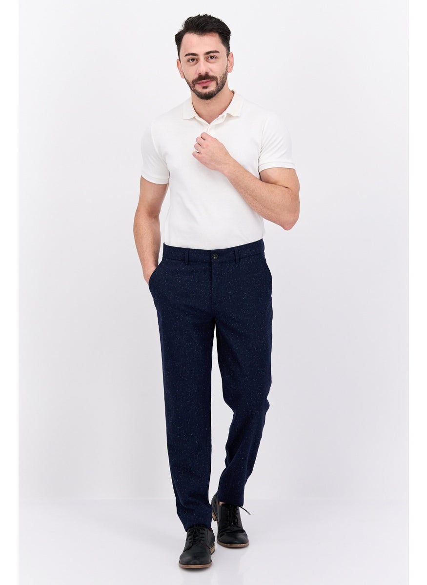 Men Super Slim Fit Textured Mott Chino Pants, Navy Combo