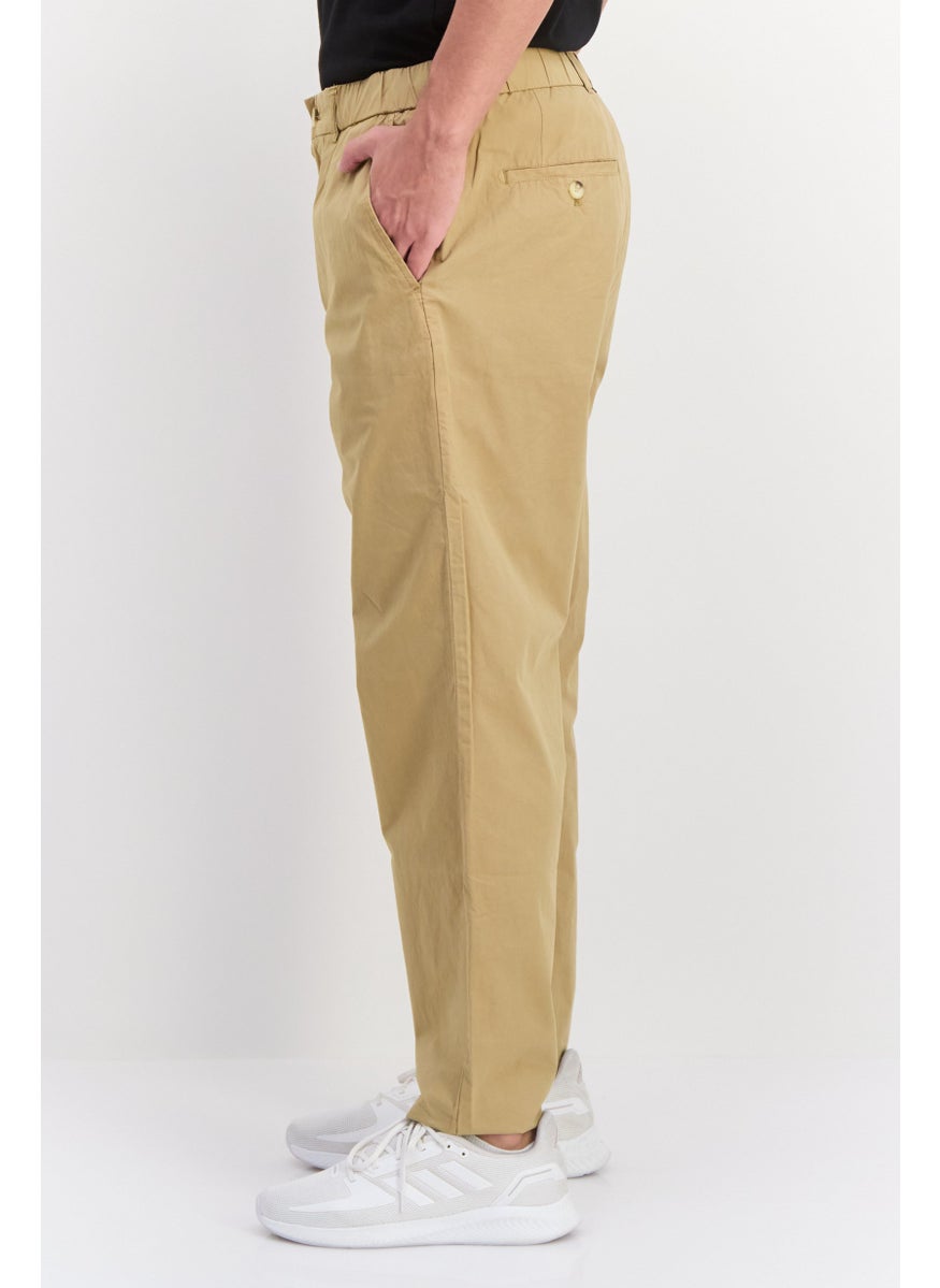 Men Tapered Fit Solid Fave Chino Pants, Khaki