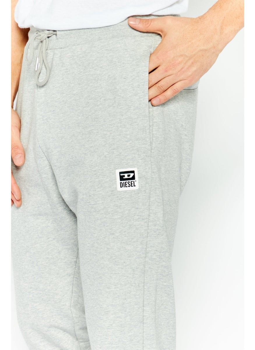 Men Regular Fit Brand Logo Jogger Pants, Grey