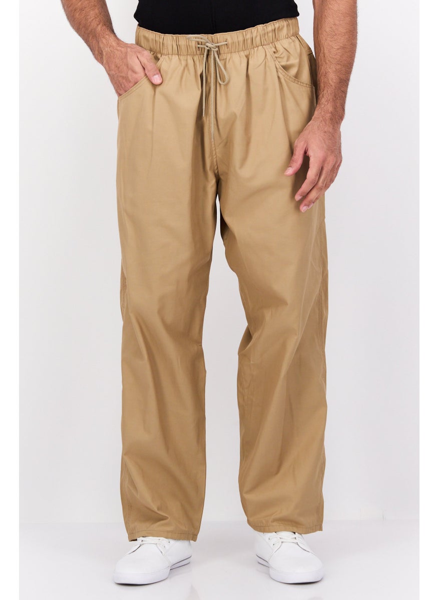 Men Regular Fit Plain Chino Pant, Khaki