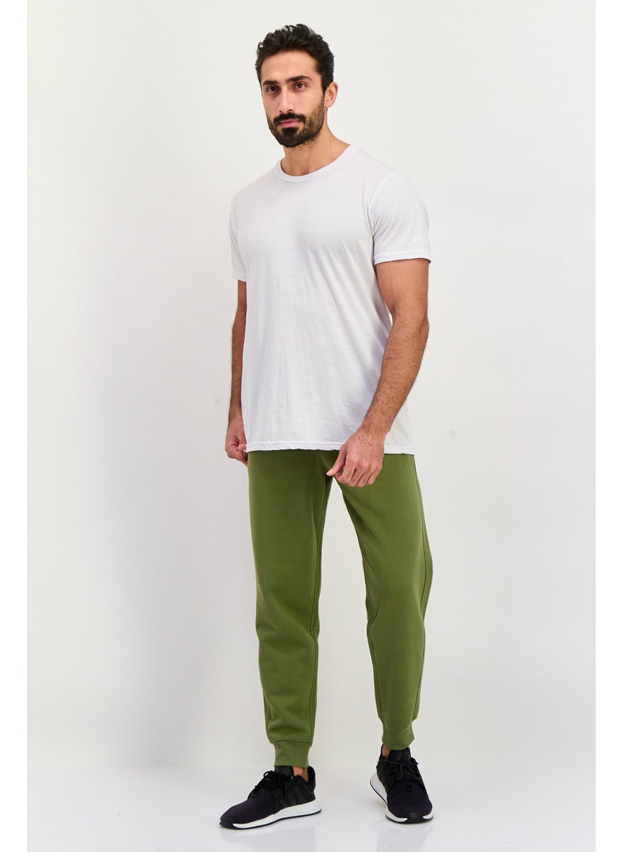 Men Regular Fit Brand Logo Sweatpants, Green