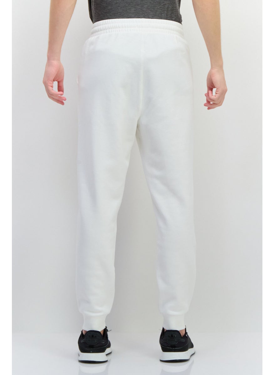 Men Regular Fit Brand Logo Sweatpants, White