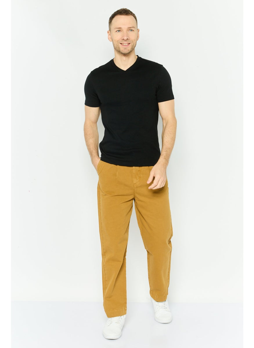 Men Regular Fit Solid Chino Pants, Brown