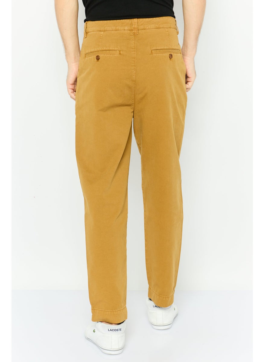 Men Regular Fit Solid Chino Pants, Brown