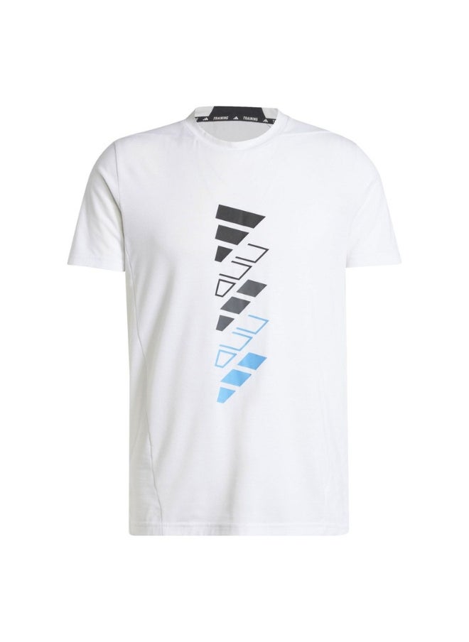 adidas M D4T Logo G T White Training T-Shirts 2XS