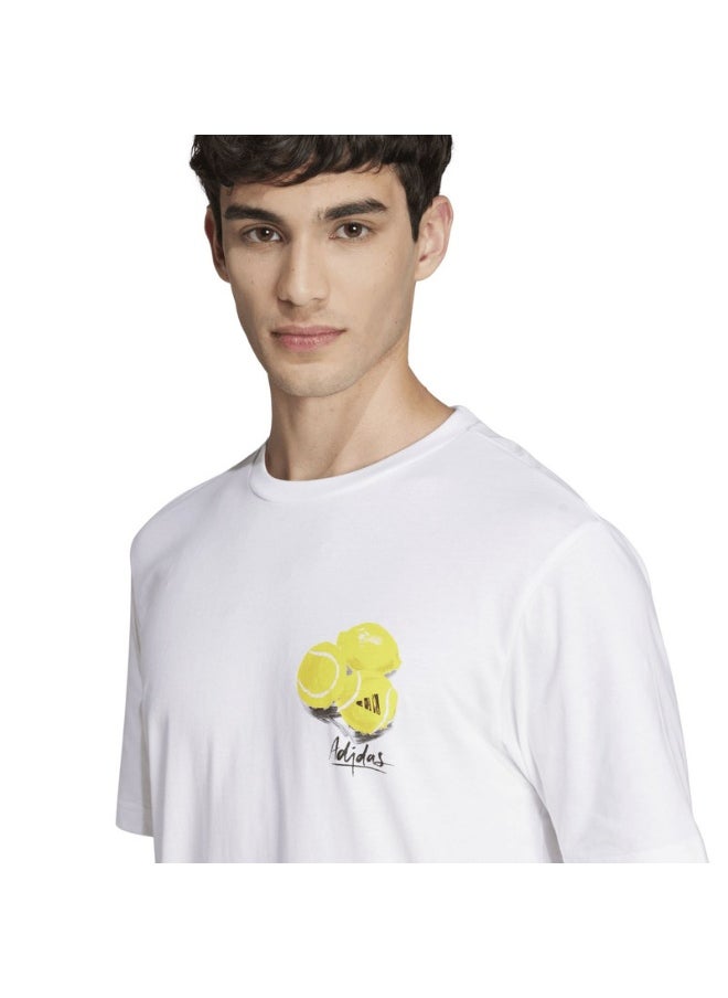 adidas M L SL LEMON T White Training T-SHIRTS for Men - XS