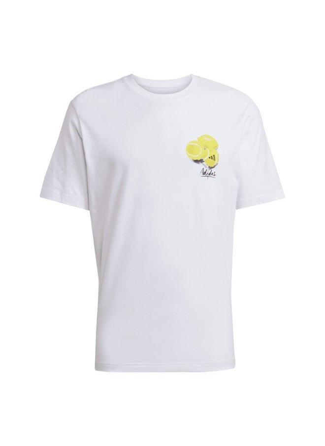 adidas M L SL LEMON T White Training T-SHIRTS for Men - XS