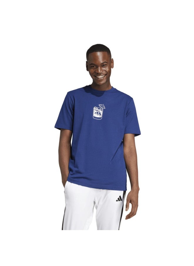 adidas M L DRINK TEE Blue Training T-SHIRTS for Men - XS