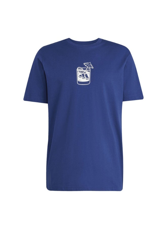 adidas M L DRINK TEE Blue Training T-SHIRTS for Men - XS