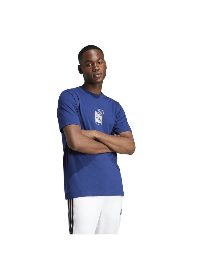 adidas M L DRINK TEE Blue Training T-SHIRTS for Men - XS