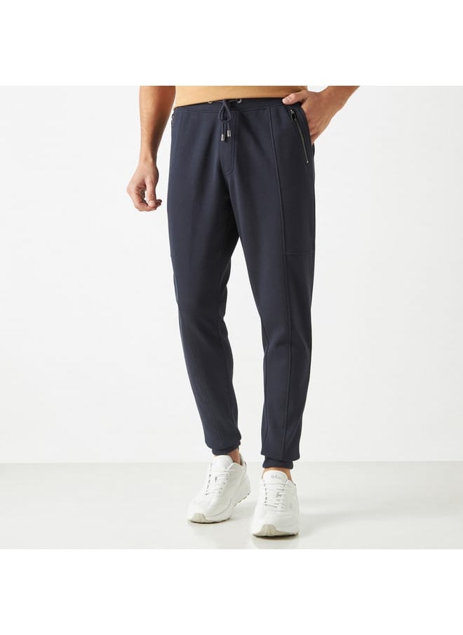 Iconic Solid Joggers with Drawstring Closure and Pockets