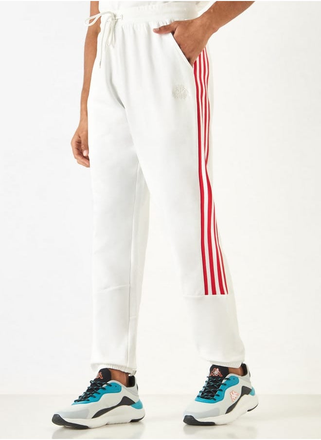 Kappa Striped Track Pants with Drawstring Closure and Pockets